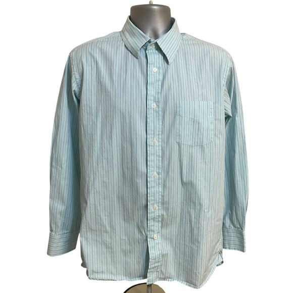 Steve & Barry’s Button Down Bundle Size M Classic Striped Brown Aqua Casual - Picture 2 of 16